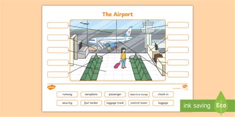 Airport Worksheet Cut And Paste Labelling Worksheet