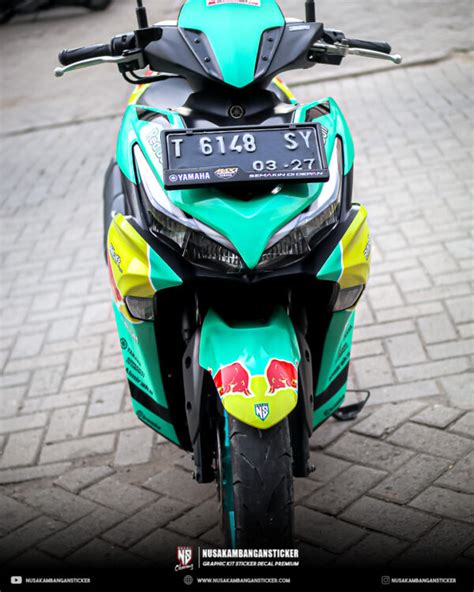 Stiker Motor Yamaha Aerox Connected Banteng Hijau Tosca Fullbody