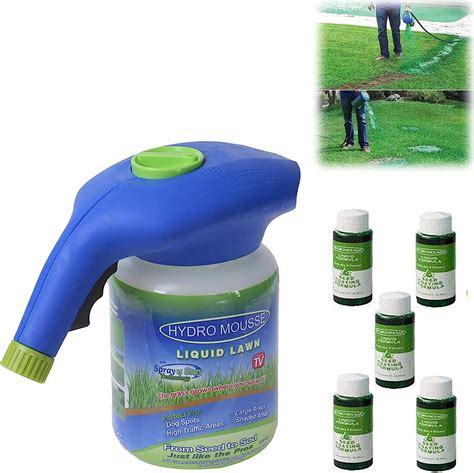 Seed Sprayer Liquid Lawn System Grass Seed Sprayer With 5 Bottle Nutrient Solution Garden Tools