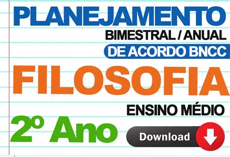 Planejamento Anual Filosofia 2º Ano Ensino Médio NerdProfessor