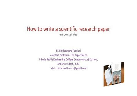 How To Write A Scientific Research Paper My Point Of View By Kristina