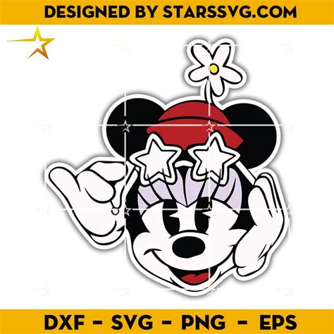 An Image Of Mickey Mouse With Stars On His Head And The Words Dxf Svg