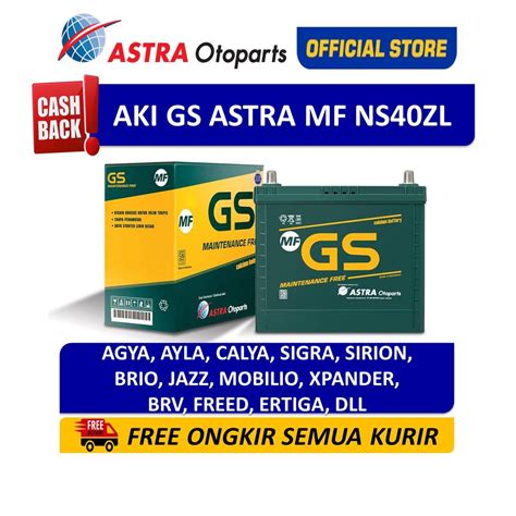 Jual GS ASTRA GSMFN NS40ZL Aki Mobil MF Sirion Calya Sigra Ayla