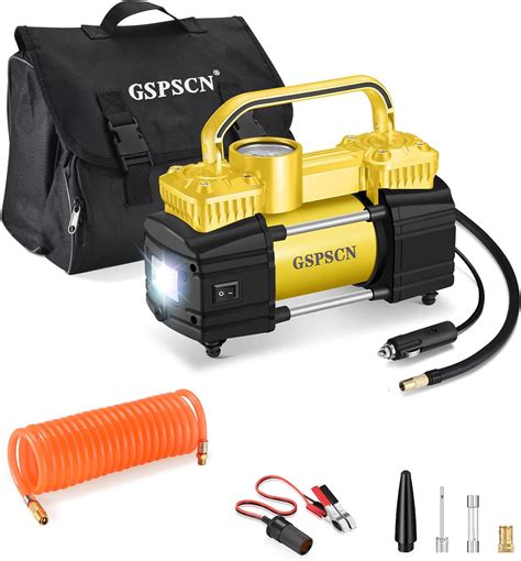 Amazon GSPSCN Yellow Dual Cylinder 12V Air Compressor Pump For Car