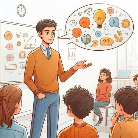 Premium AI Image | Teacher explain to students cartoon character ... 