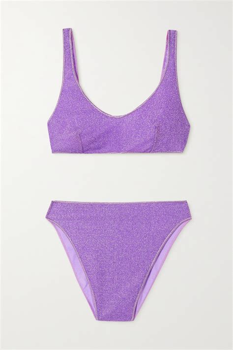 Buy Oseree Lumière 90s Stretch lurex Bikini Purple At 60 Off