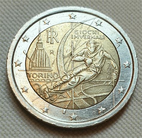 2 Euro Münze Italien 2006 Torino Olympische Spiele Giochi Invernali