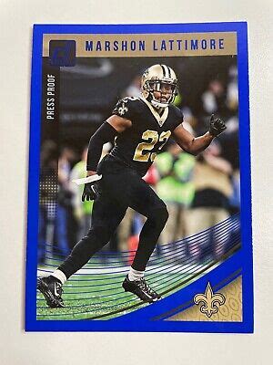 Marshon Lattimore Blue Press Proof Panini Donruss New Orleans