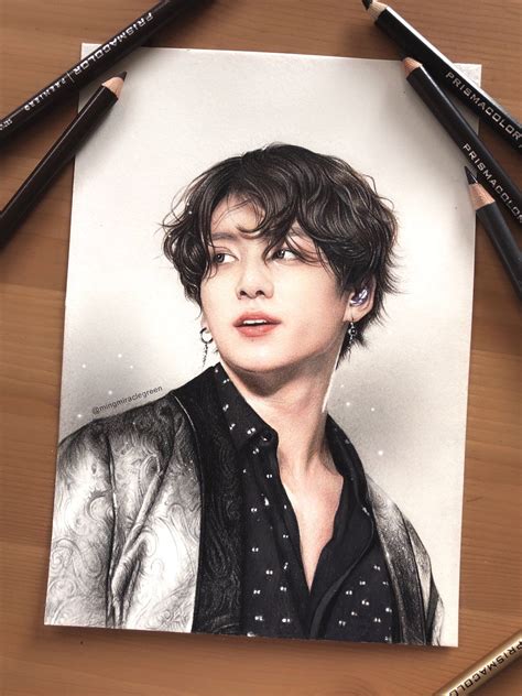 밍기적그린mingmiraclegreen On Twitter Bts Drawings Jungkook Fanart Bts