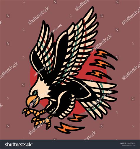 Eagle Tattoo Illustration Vector Design Stock Vector Royalty Free