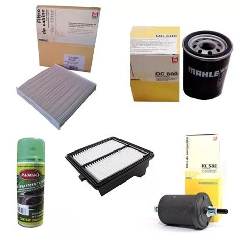 Kit Filtro Ar Oleo Comb Cabine Higienizador Honda Fit 2009