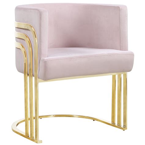 Chaise de salle à manger design revêtement en velours rose avec