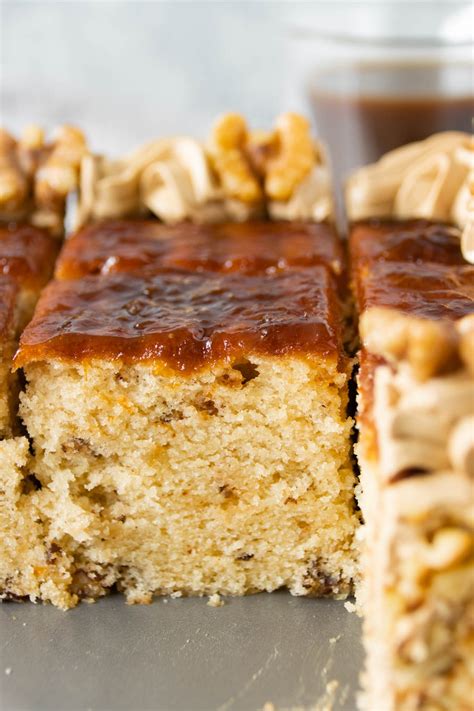 Walnut Cake With Coffee Buttercream And Apricot Glaze Foodelicacy