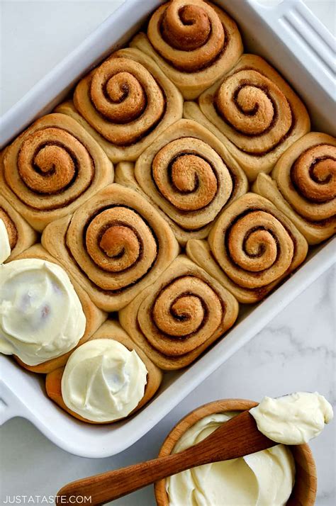 Make-Ahead Cinnamon Rolls with Cream Cheese Frosting - Just a Taste