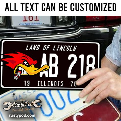 Personalized Hot Rod Bird Man Cave Decor License Plate