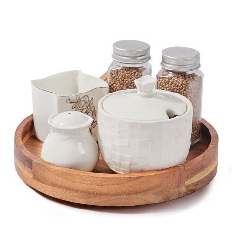 12 Inch Acacia Wood Lazy Susan Organizer For Cabinet Lazy Susan