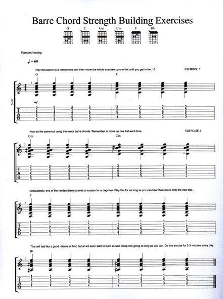 Barre Chord Exercises Tab Learnguitarinlondon Drue James