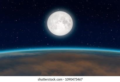 Earth Moon View Space Elements This Stock Photo 1090473467 | Shutterstock