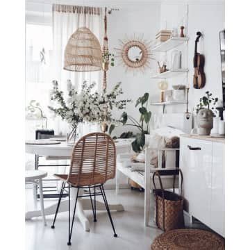 Uma Cantik Lauhata Rattan Lampshade Natural Trouva Boho Kitchen