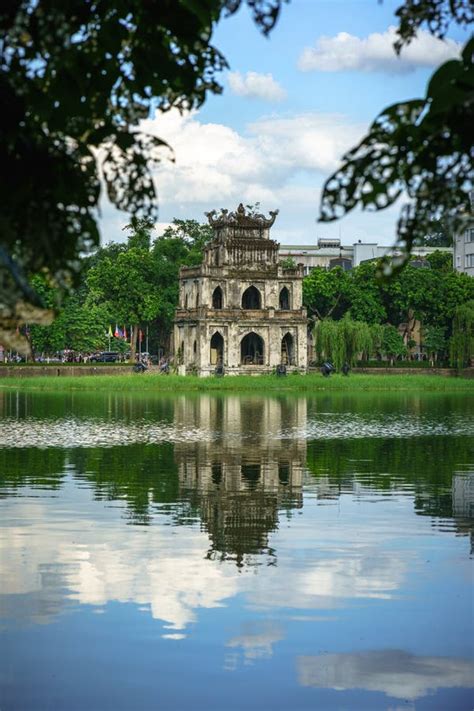 Turtle Tower Thap Rua in Hoan Kiem Lake Sword Lake, Ho Guom in Hanoi, Vietnam. Stock Photo ...