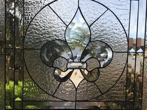 The Galway Classic Fleur De Lis Stained Glass Window Insert Or