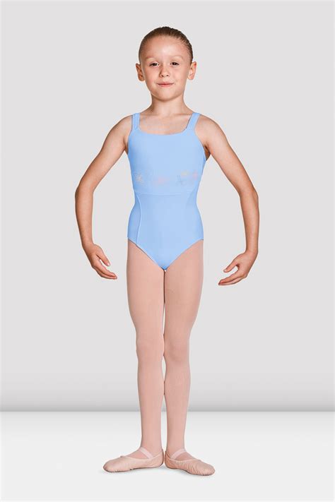 Girls Mirella Open Back Camisole Leotard Blue Bloch Uk