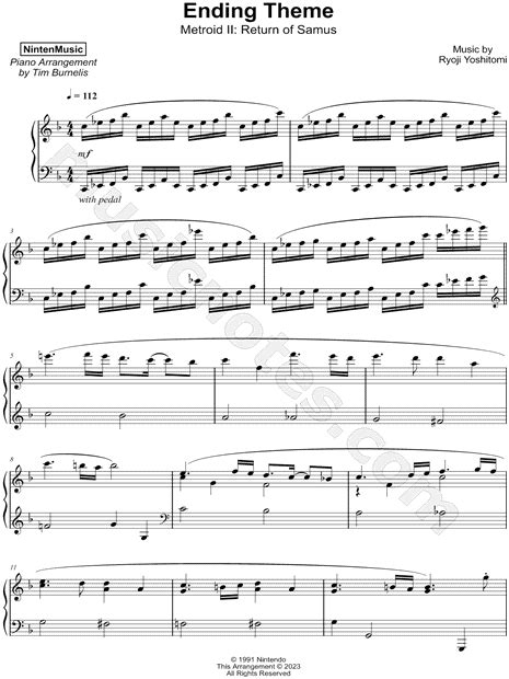 Nintenmusic Ending Theme Sheet Music Piano Solo In F Major