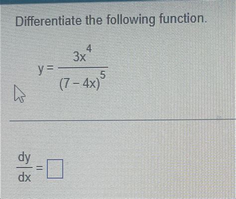 Solved Differentiate The Following