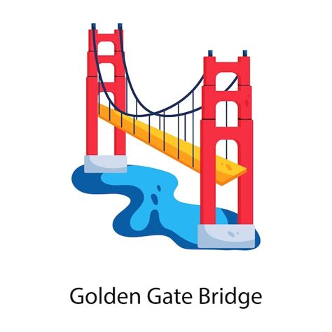 Icono Plano Premium Que Representa El Puente Golden Gate Vector Premium