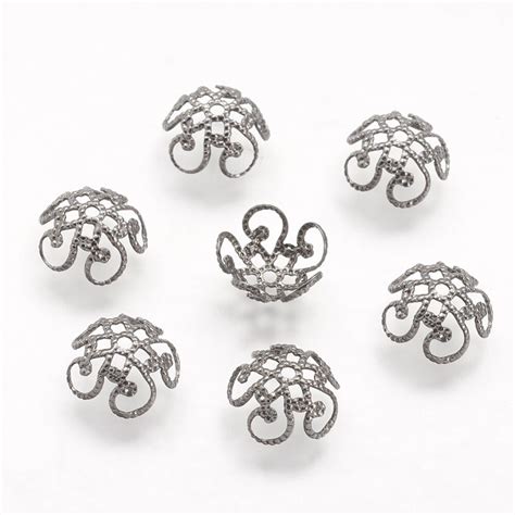 50 stücke 10x4 5mm 304 Edelstahl Metall Bead Caps 5 Blütenblatt Blume