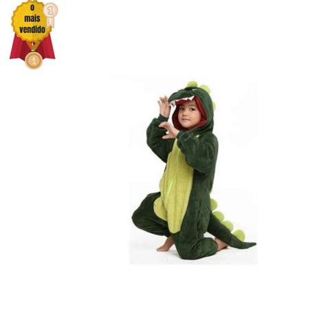 Pijama Macac O Infantil Dinossauro Kigurumi Inverno Fantasy Fantasy