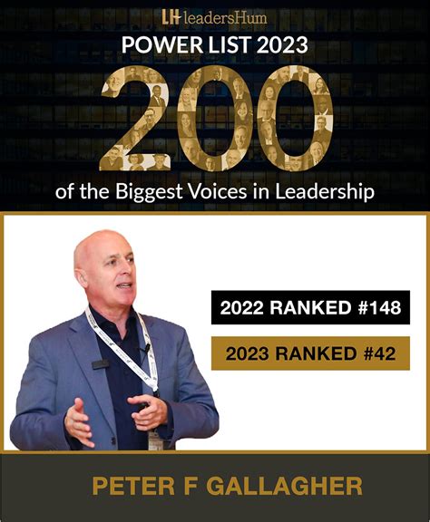 Peter F Gallagher Climbs The Power List Of The Top Biggest Voices