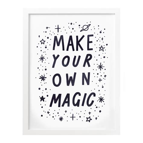 Make Your Own Magic Art Print Quote Typography Print Hand Etsy