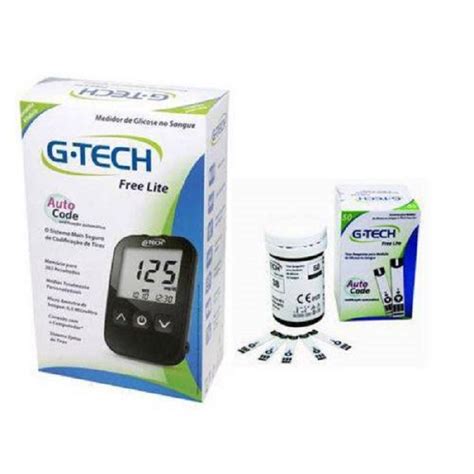 Kit Monitor De Glicemia 50 Tiras Reagentes Free Lite G Tech Submarino