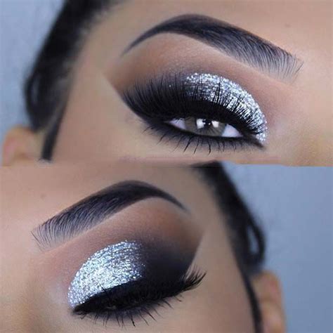 Silver Glitter Eye Makeup Silver Glitter Eye Makeup Silver Eye Makeup Glitter Smokey Eye