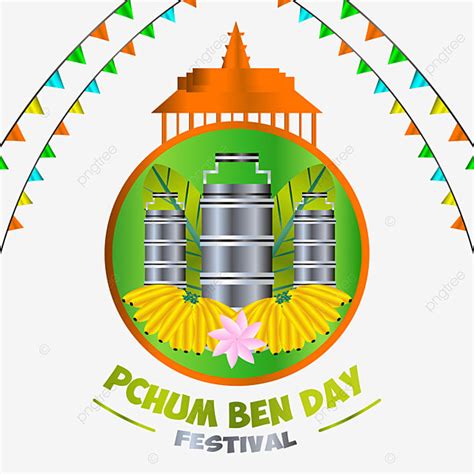 Pchum Ben Day Combodia Celebration Design With Temple, Pchumben, Day, Festival PNG and Vector ...