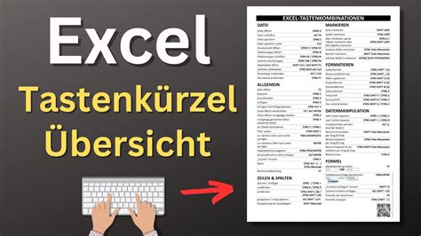 Excel Tastenkombinationen Übersicht Download wichtigsten Excel