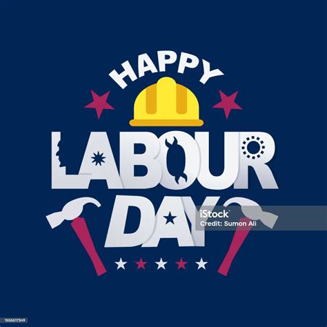 Happy Labor Day Banner Design Template Vector Illustration Stock