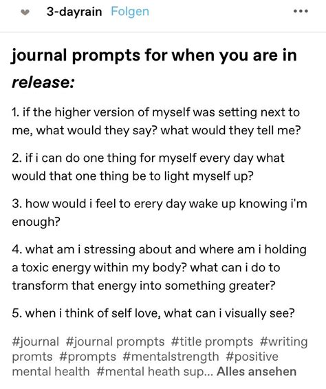 Journal Prompts For Release