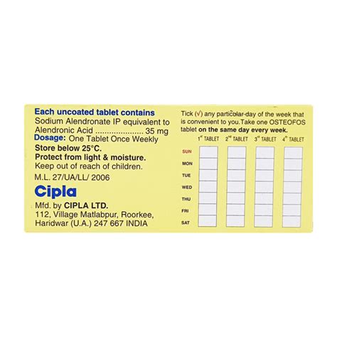 Osteofos 35mg Tablet 4s Price Uses Side Effects Netmeds