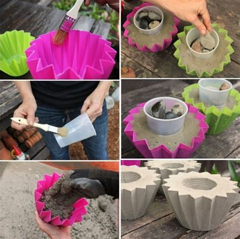 Diy Gartendeko Geometrische Formen Pinsel Trinkbecher Steine