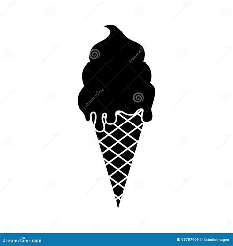 Delicious Ice Cream Cone Stock Vector Illustration Of Frozen 95707999