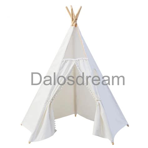 Dalosdream algodón suave niños teepee niños encantadores tipi tienda