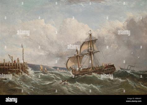 Ebenezer Colls Shipping In Choppy Seas Off The Coast Stock Photo Alamy