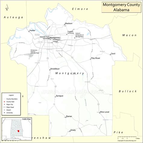 Map Of Montgomery County Alabama Where Is Located Cities