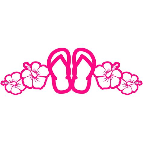 Flip Flop Hibiscus Flower Vinyl Decal Car Window Bumper Etsy Canada