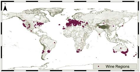 World Distribution of the viticultural regions | Download Scientific ...