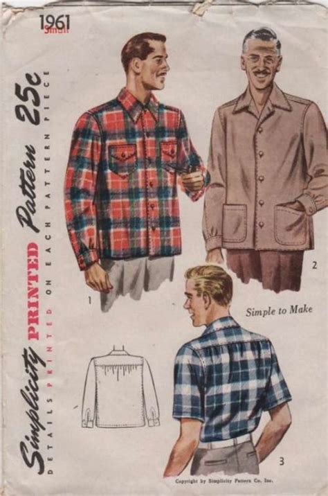 Simplicity S Mens Shirt Pattern Simple To Make Sewing Pattern