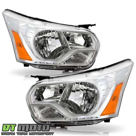 2015 2023 Ford Transit 150 250 350 Halogen Chrome Headlights Headlamps Pair Set Ebay