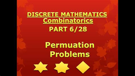 Combinatorics Discrete Mathematics Unit 2 Part 6 Of 28 Permutation Problems Youtube